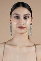 Red Stone Long Earrings1651 video